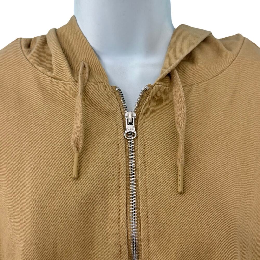 ASOS Design Stone Tan Oversized Cotton Canvas Hooded Bomber Jacket Plus Size 18 - Picture 12 of 12